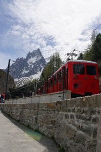 The train that took us up to  Montenvers where we enjoyed Mer de Glace and views of Le Dru