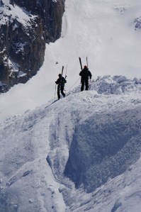 Skiers in action - makes my stomach drop