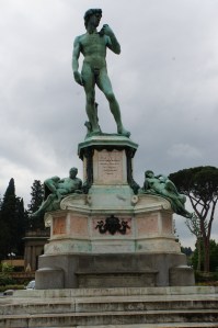 The copper version of The David, keeping watch over the city. Our first sighting!